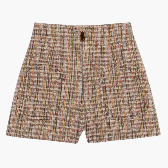SANDRO Hubert Zip Front Tweed Shorts - size 40 worn once great condition - Picture 5 of 13